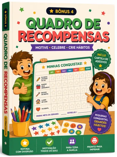Bônus Quadro de Recompensas com cartela de adesivos
